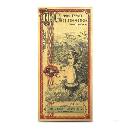 Utah Goldback — 10 Goldback (contains 1/100 troy oz 24k gold)