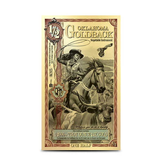 1/2 Oklahoma Goldback Gold Note