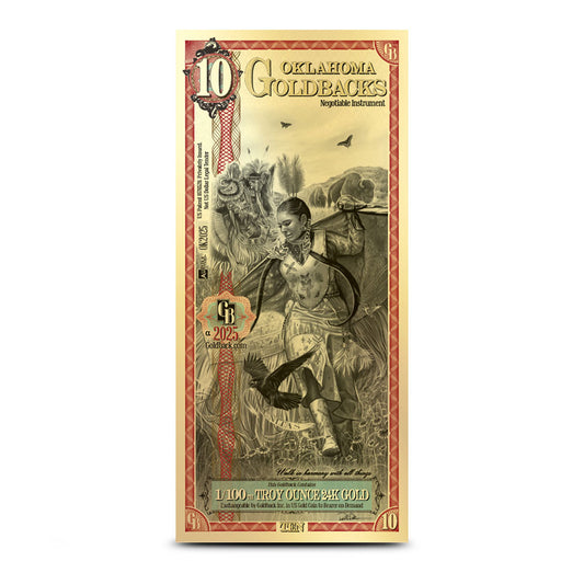 10 Oklahoma Goldback Gold Note