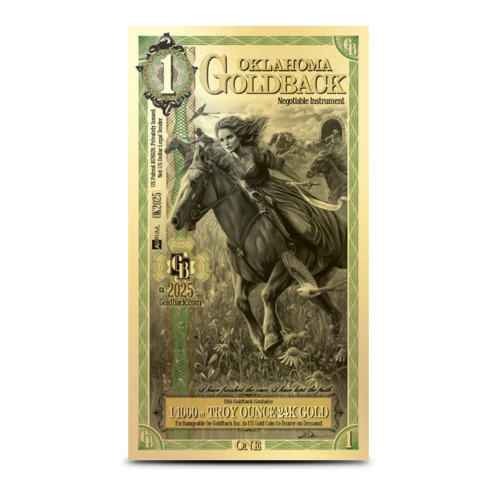 1 Oklahoma Goldback Gold Note