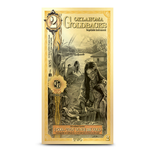 2 Oklahoma Goldback Gold Note