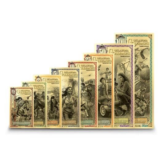8 Piece Oklahoma Goldback Gold Note Set